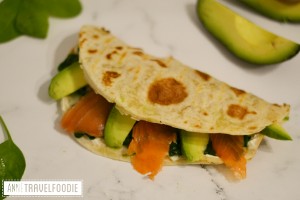 salmon piadina with spinach and avocado anne travel foodie