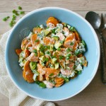 healthy vegan sweet potato avocado salad