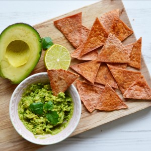healthy vegan home made tortilla chips