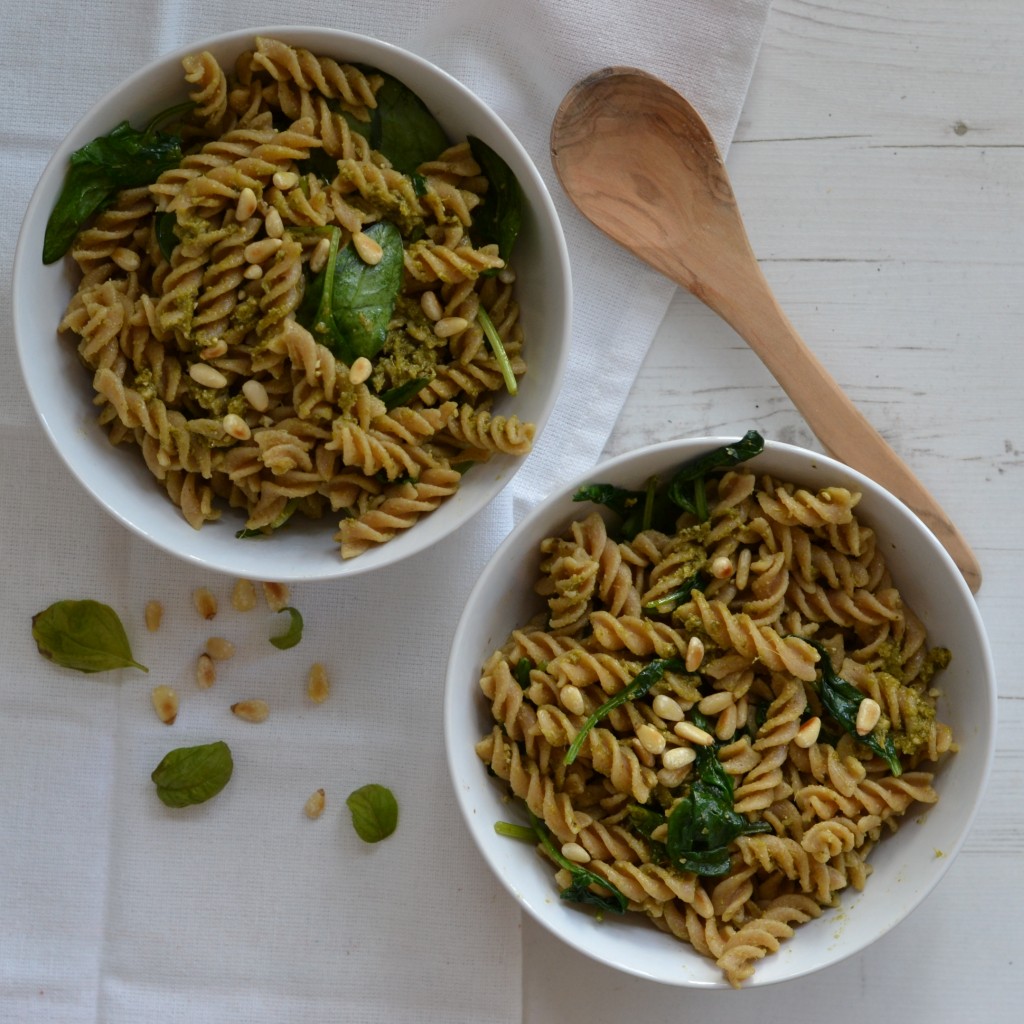 niven kunz recipe vegetarian pasta pesto spinach