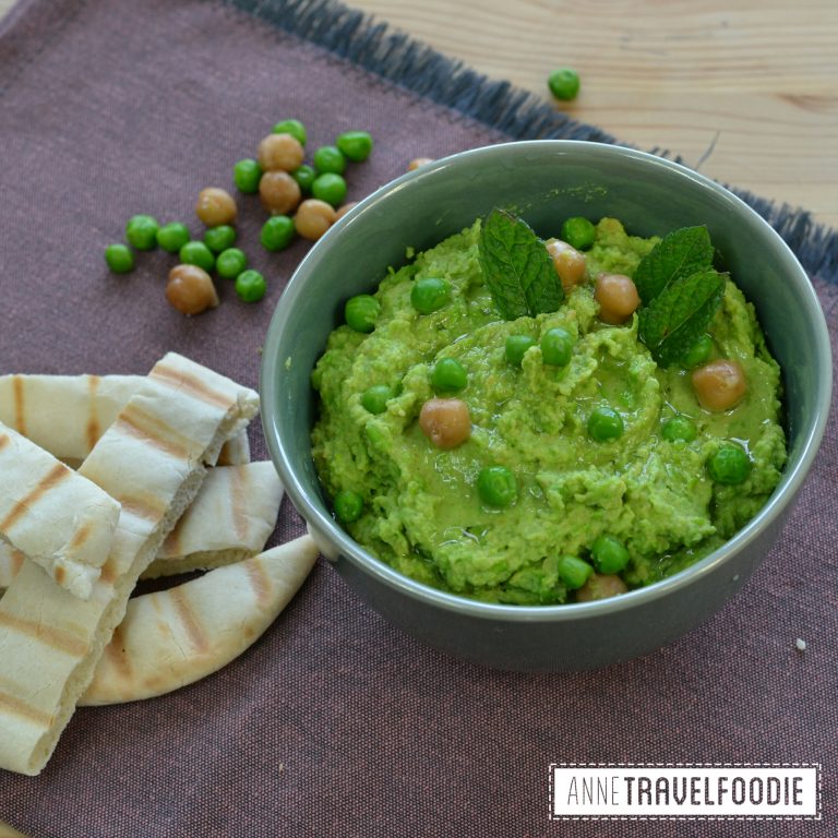 Green pea Hummus Anne Travel Foodie