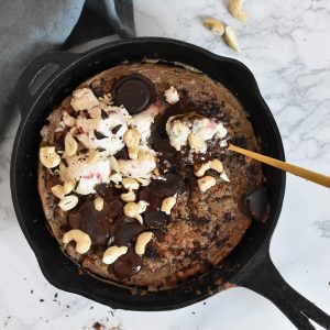 hands off my chocolate dutch baby pancake - Anne Travel Foodie