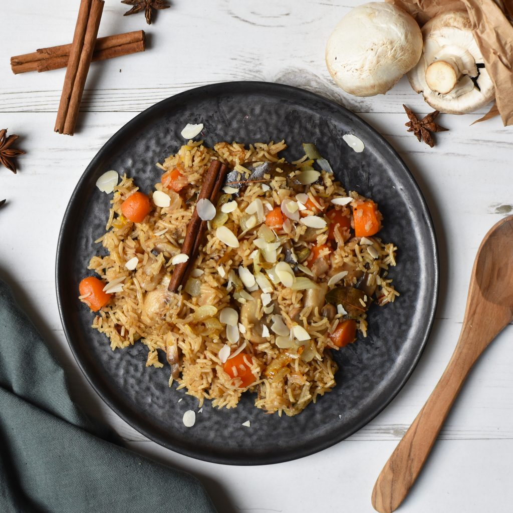 Vegetarian Pilaf with Mushrooms and Carrot Anne Travel Foodie