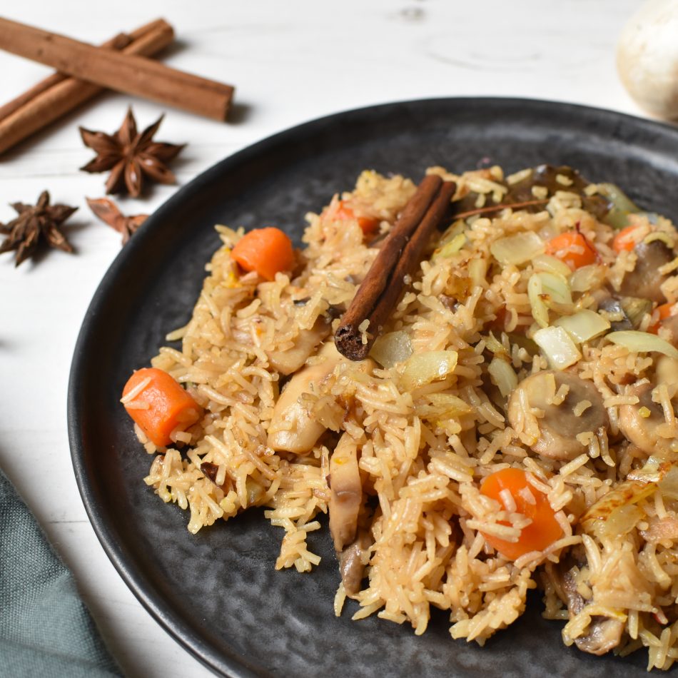 Vegetarian Pilaf with Mushrooms and Carrot Anne Travel Foodie