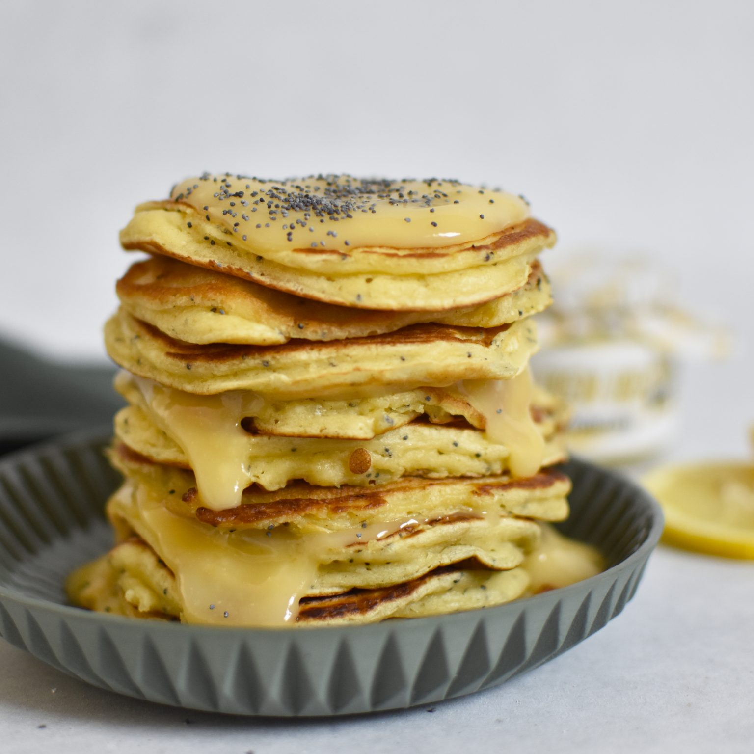Ricotta poppy seed pancakes with lemon curd Anne Travel Foodie