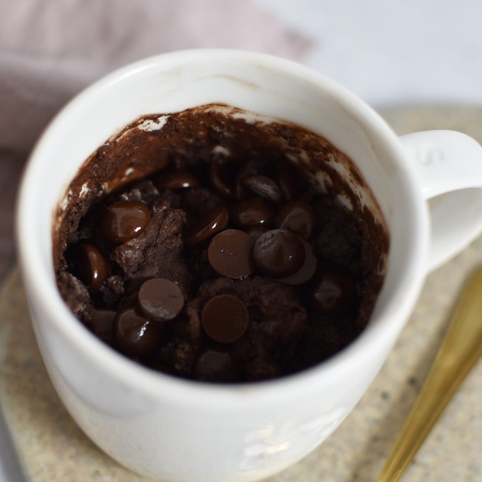 Vegan chocolate Mug Cake - Anne Travel Foodie