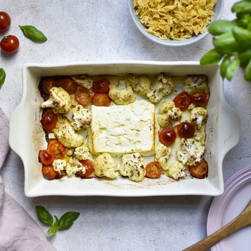 Baked feta with risoni and cauliflower Anne Travel Foodie