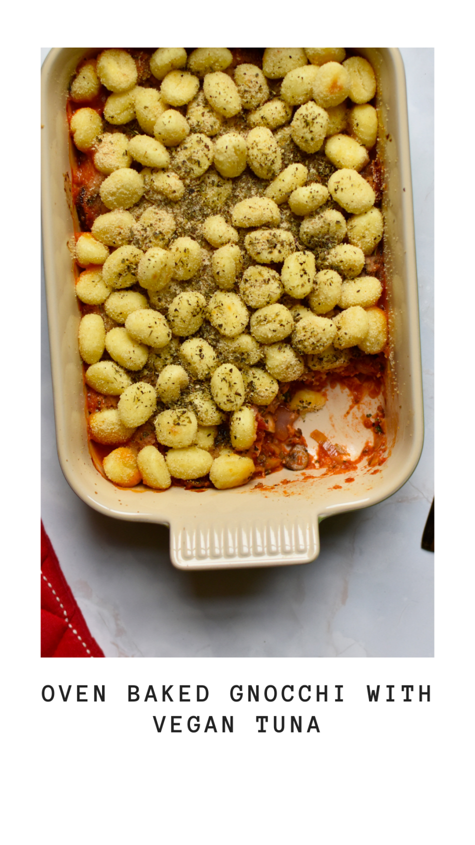 Oven baked gnocchi with vegan tuna Anne Travel Foodie